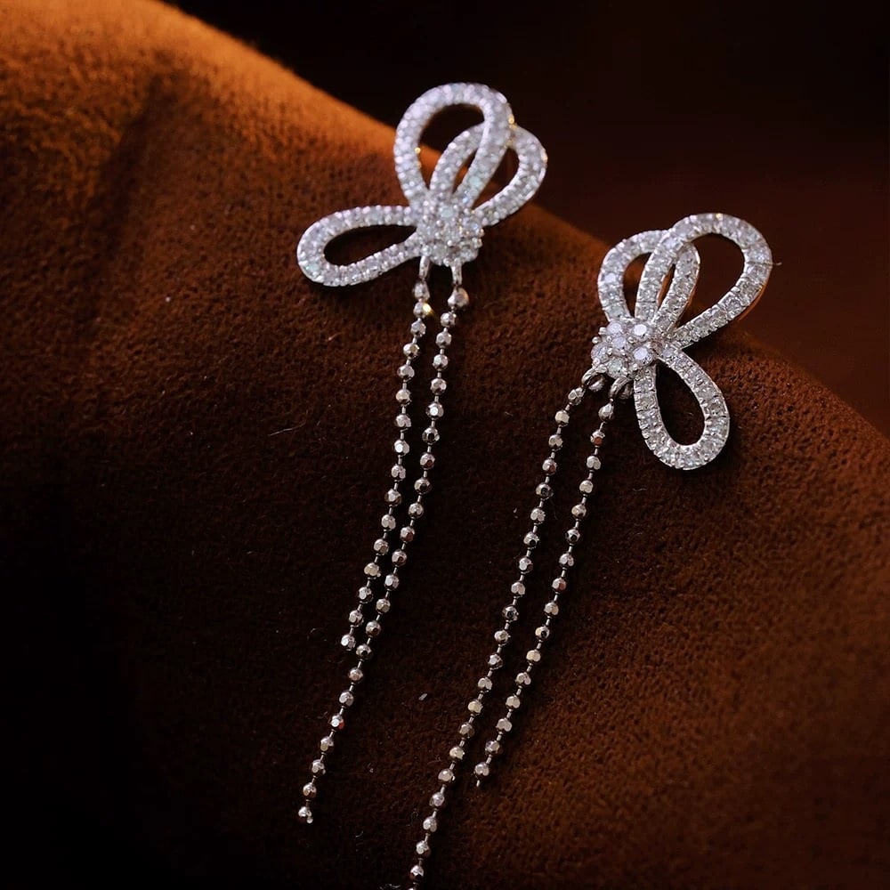 14k Gold 0.56 Ct Natural H Diamond Earrings - 2