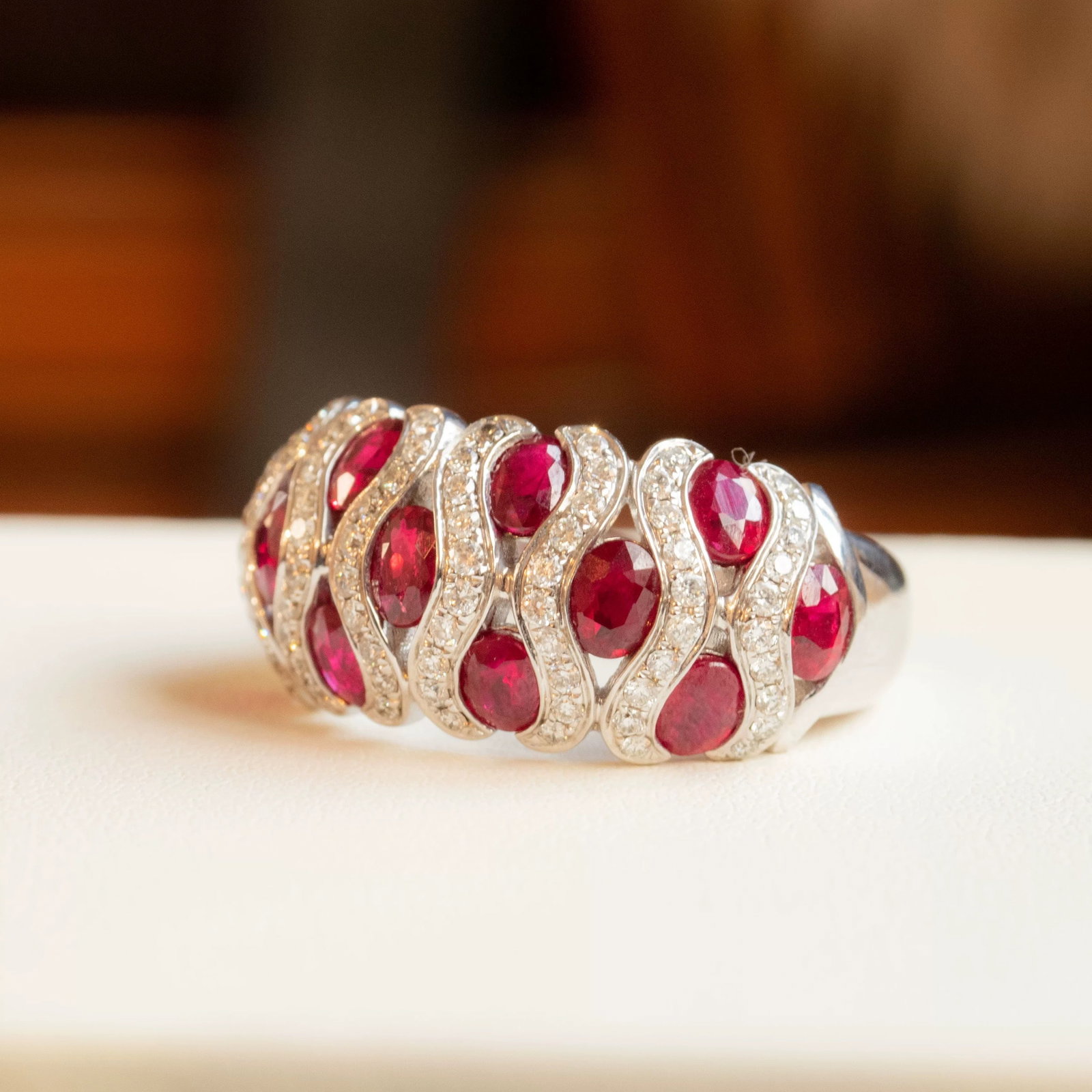 14k Gold 3.41 Ctw Natural Ruby & Diamond Ring - 3