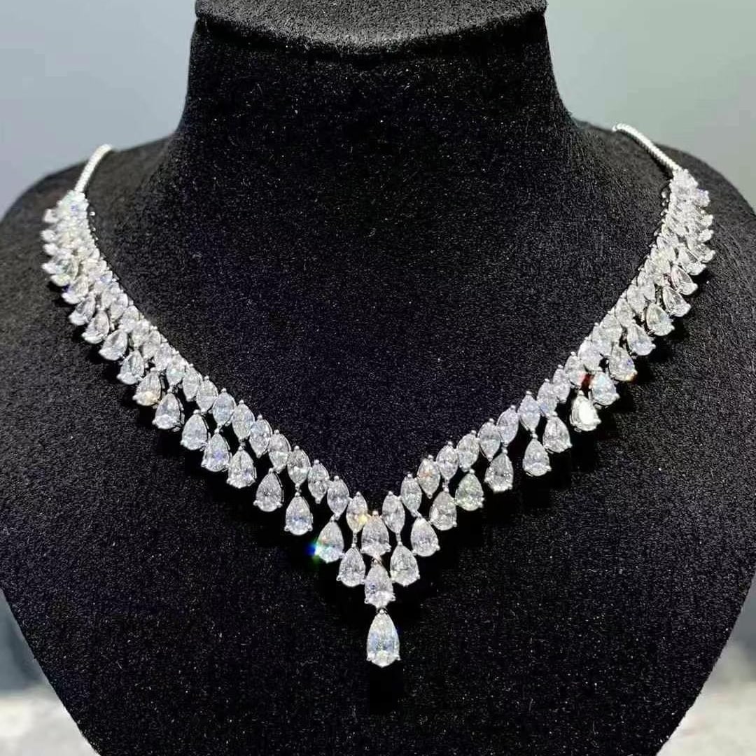 14k Gold 9.85 Ct Natural H Diamond Necklace - 3