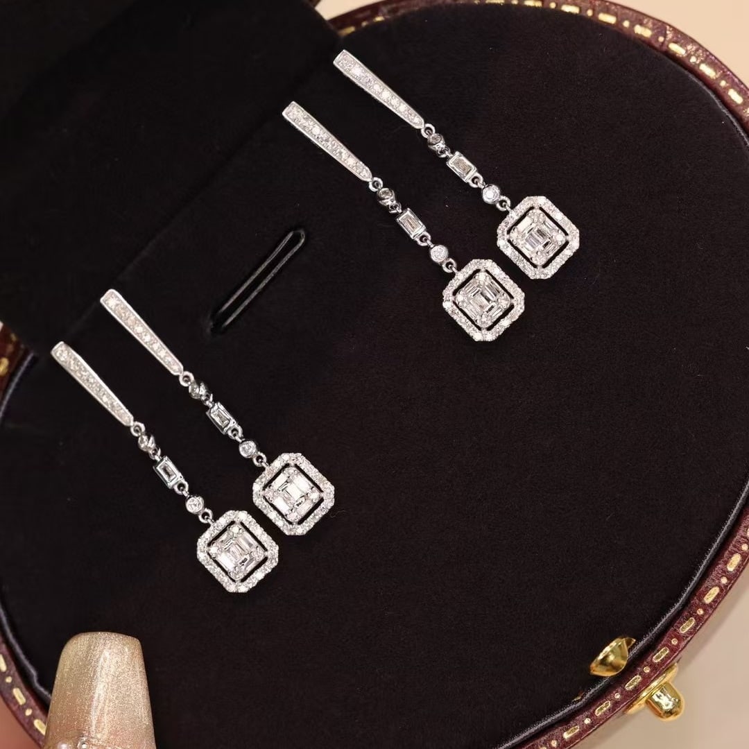 14k Gold 0.55 Ct Natural H Diamond Earrings - 2