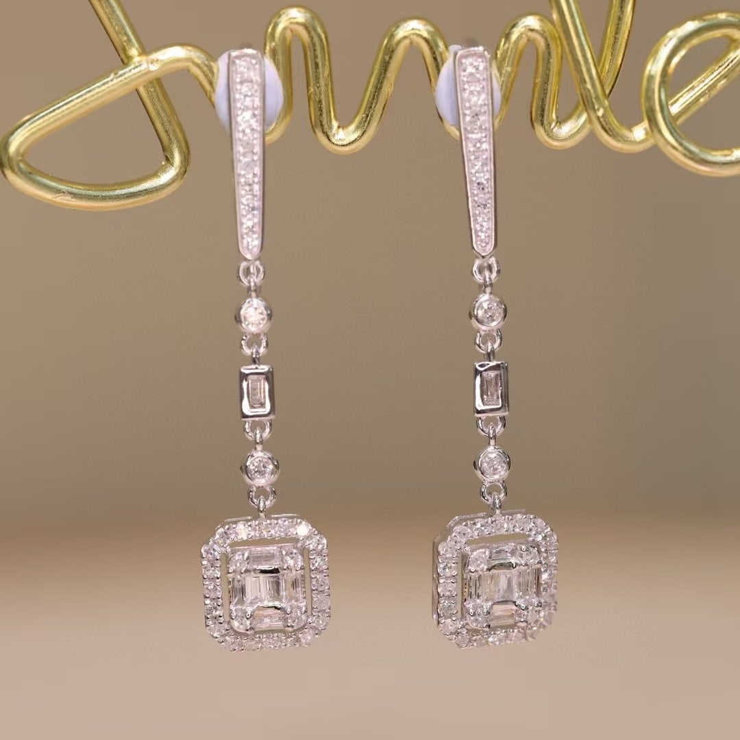 14k Gold 0.55 Ct Natural H Diamond Earrings - 3
