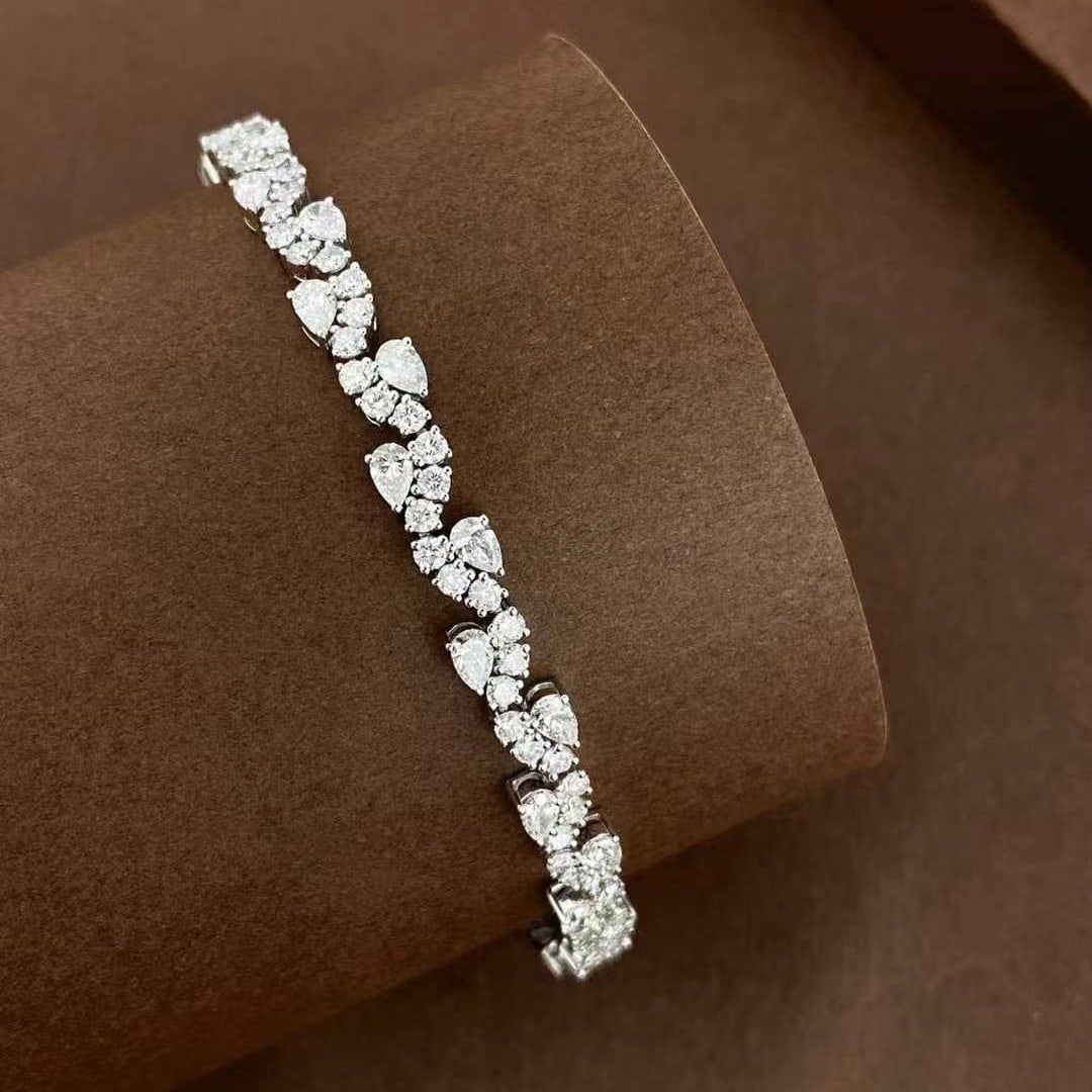 14k Gold 5.1 Ct Natural H Diamond Bracelet - 3