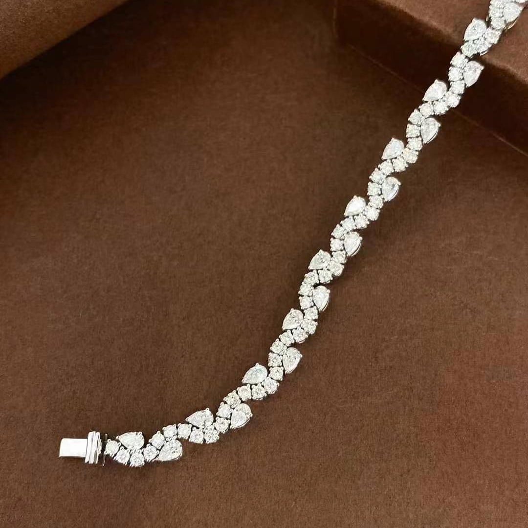 14k Gold 5.1 Ct Natural H Diamond Bracelet - 4