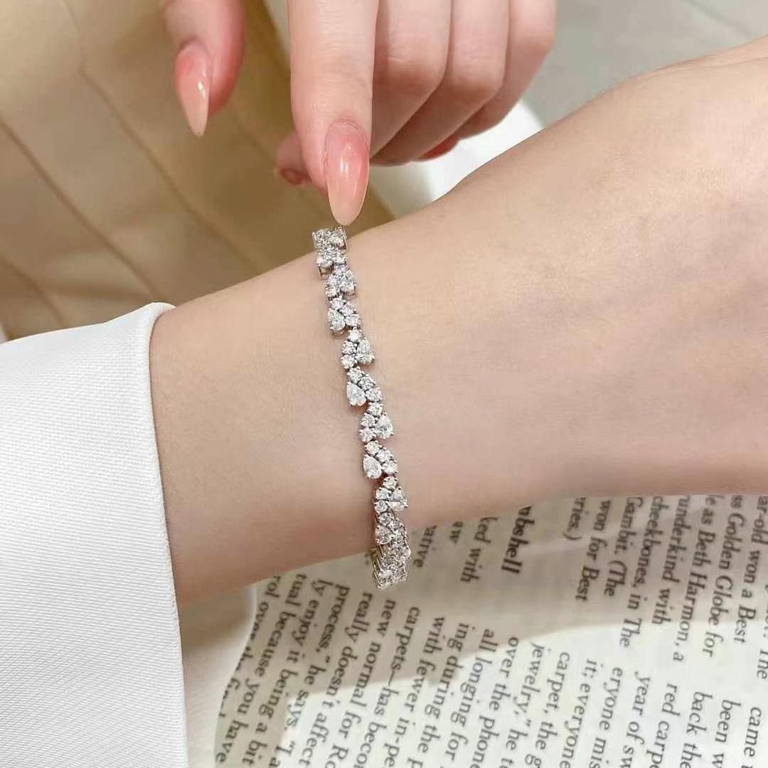 14k Gold 5.1 Ct Natural H Diamond Bracelet - 5