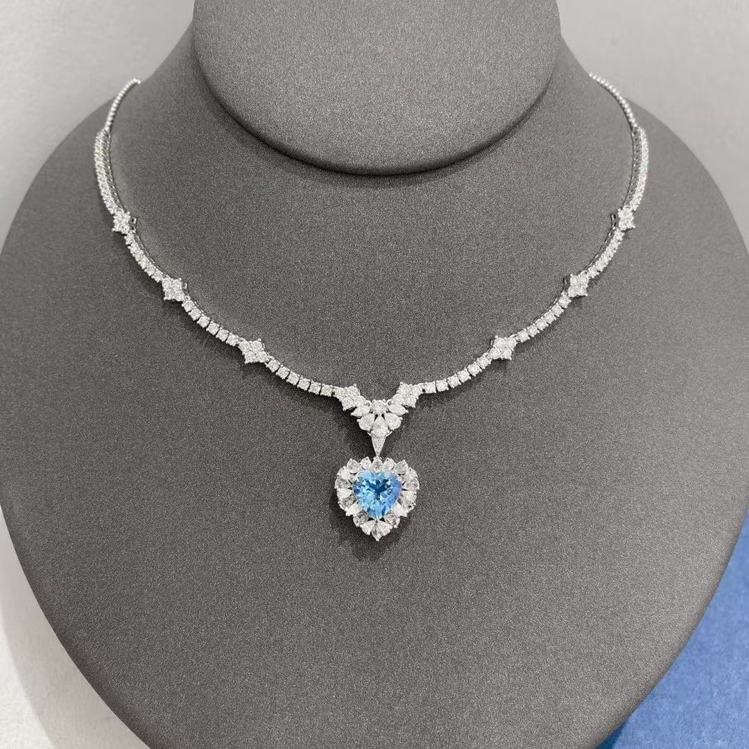 14k Gold 3.81 Ct Natural H Diamond Necklace - 3