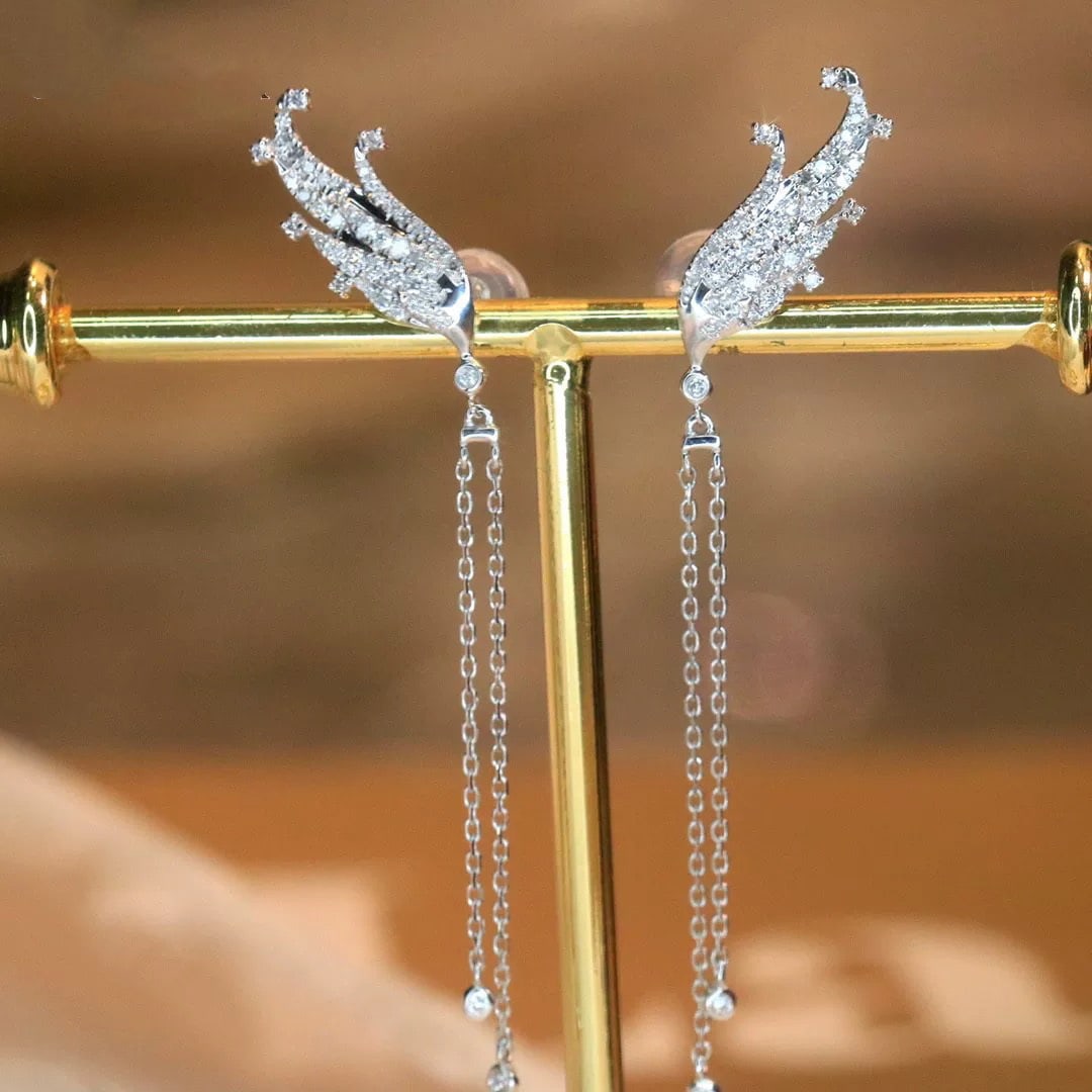 14k Gold 0.3 Ct Natural H Diamond Earrings - 5