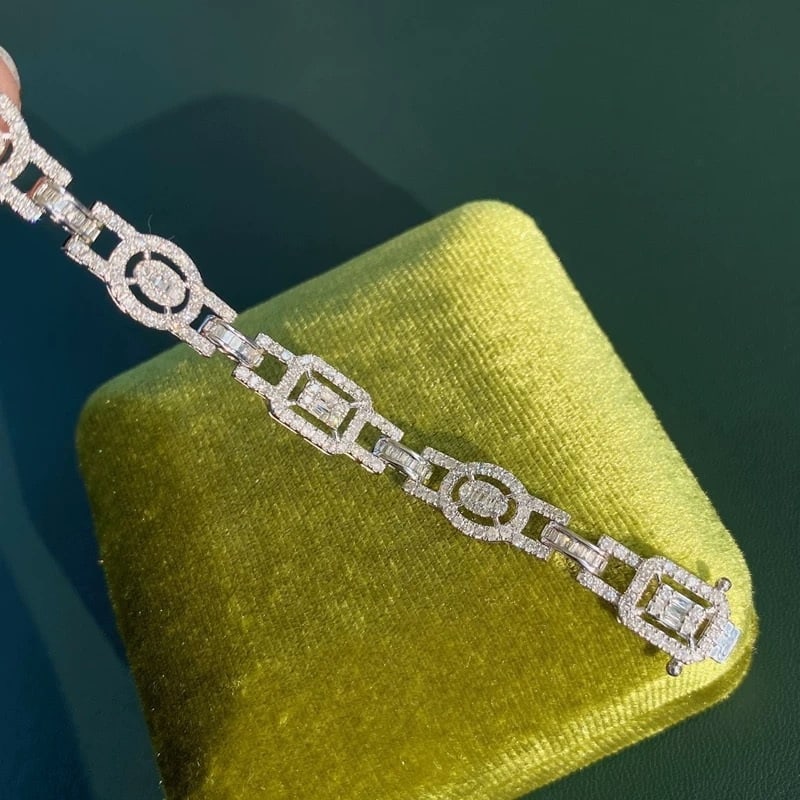 14k Gold 3 Ct Natural H Diamond Bracelet - 2