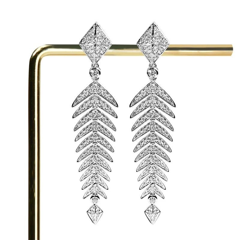 14k Gold 1.11 Ct Natural H Diamond Earrings - 3