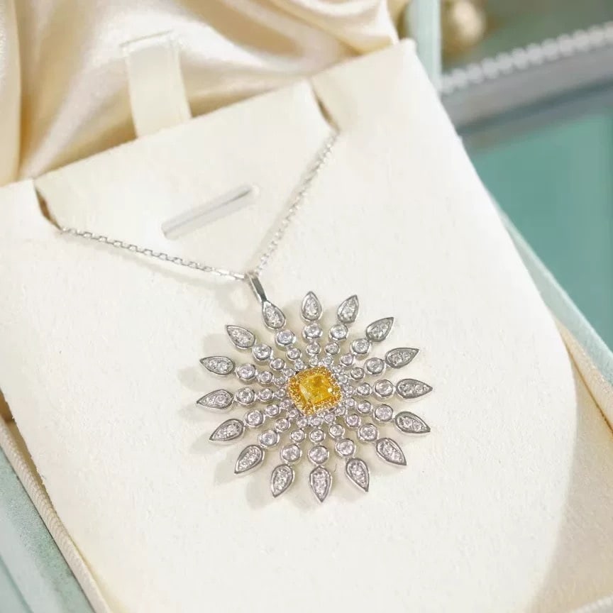 14k Gold 1.1 Ct Natural Color Diamond Pendant( Without Chain ) - 2