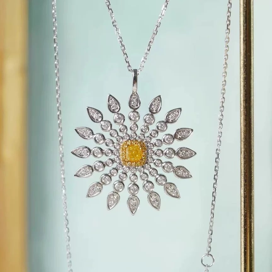 14k Gold 1.1 Ct Natural Color Diamond Pendant( Without Chain ) - 3