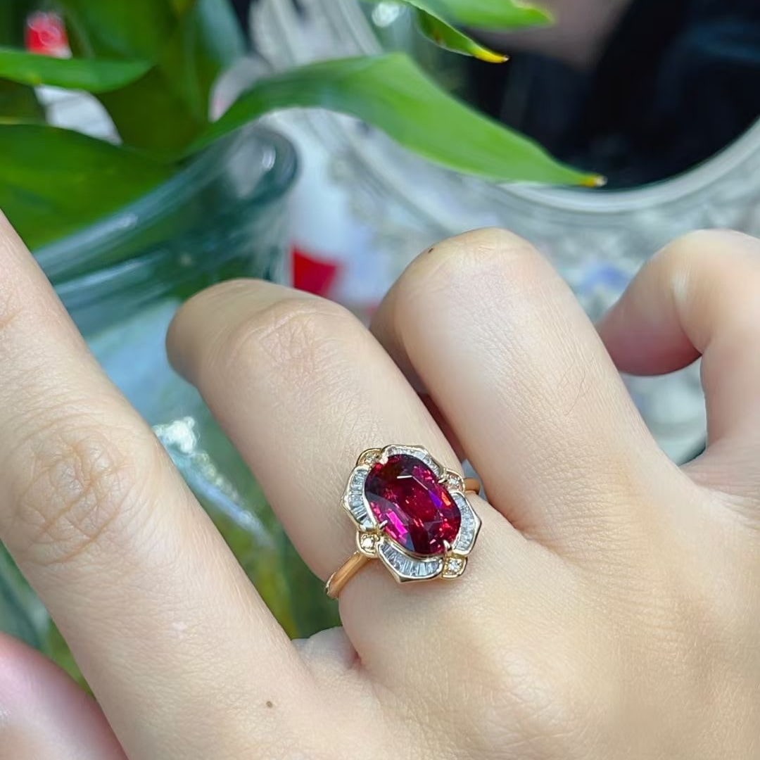 14k Gold 3.1 Ct Natural Tourmaline & Diamond Ring - 6