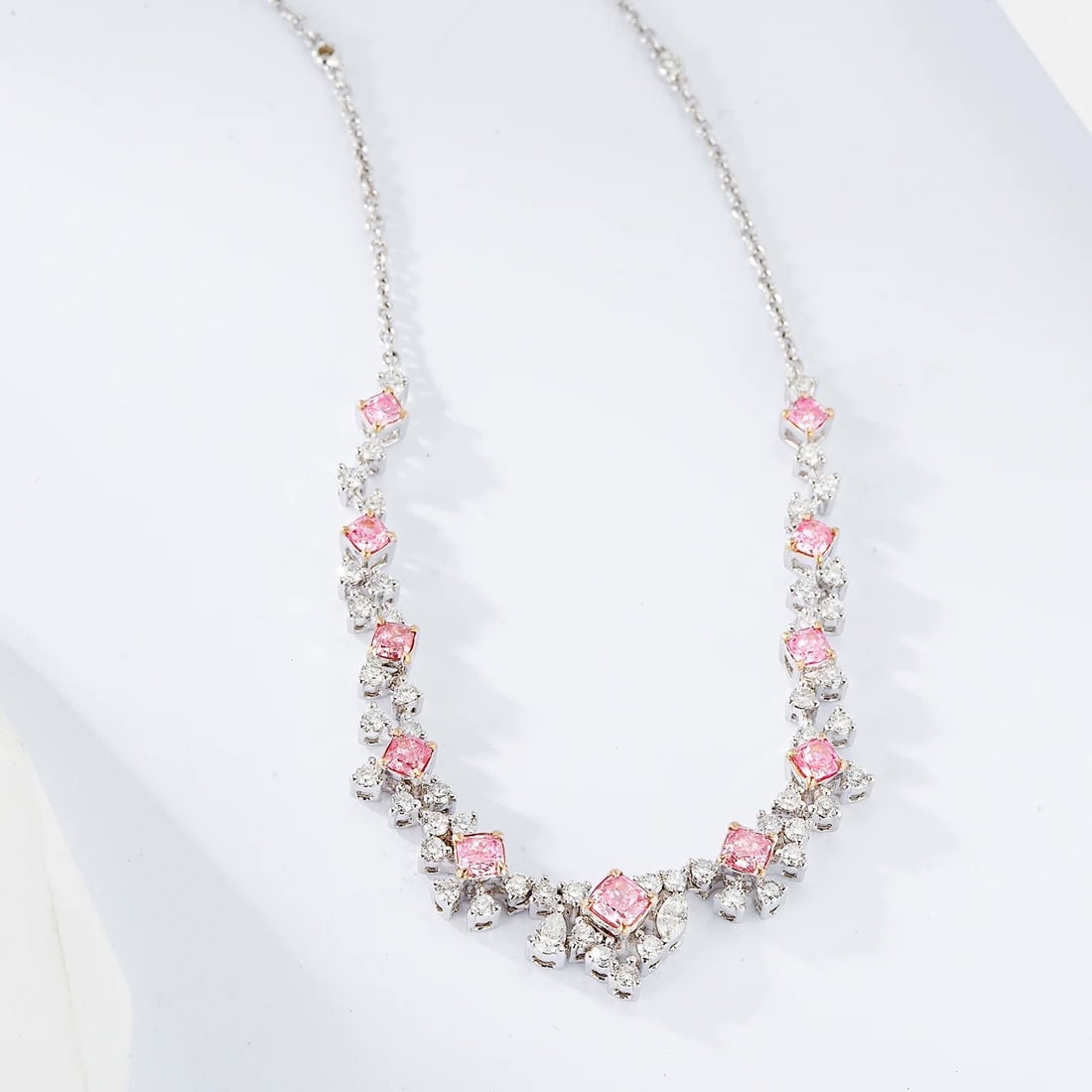 14k Gold 2.05 Ctw Natural Pink Diamond & Diamond Necklace - 2