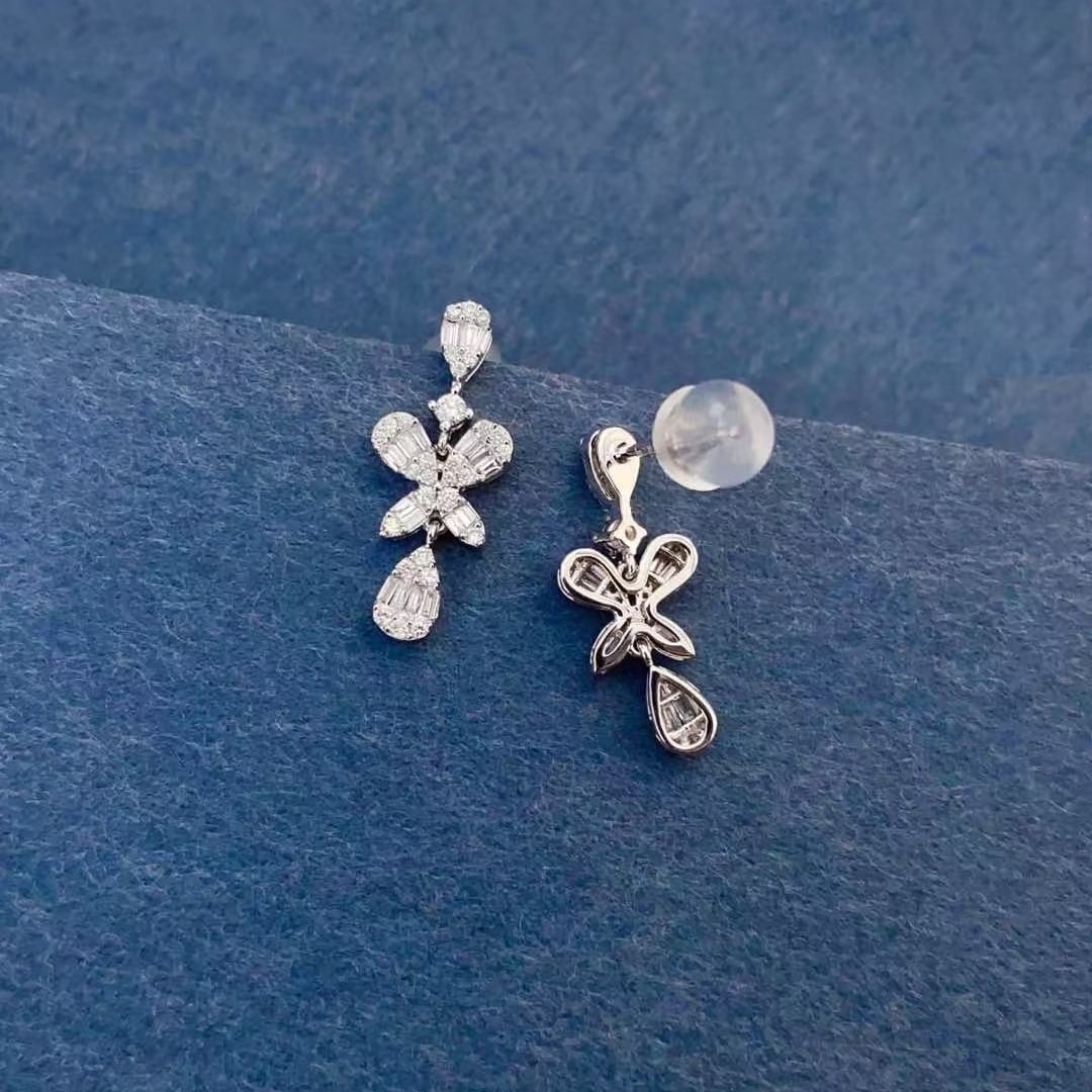 14k Gold 0.45 Ct Natural H Diamond Earrings - 3