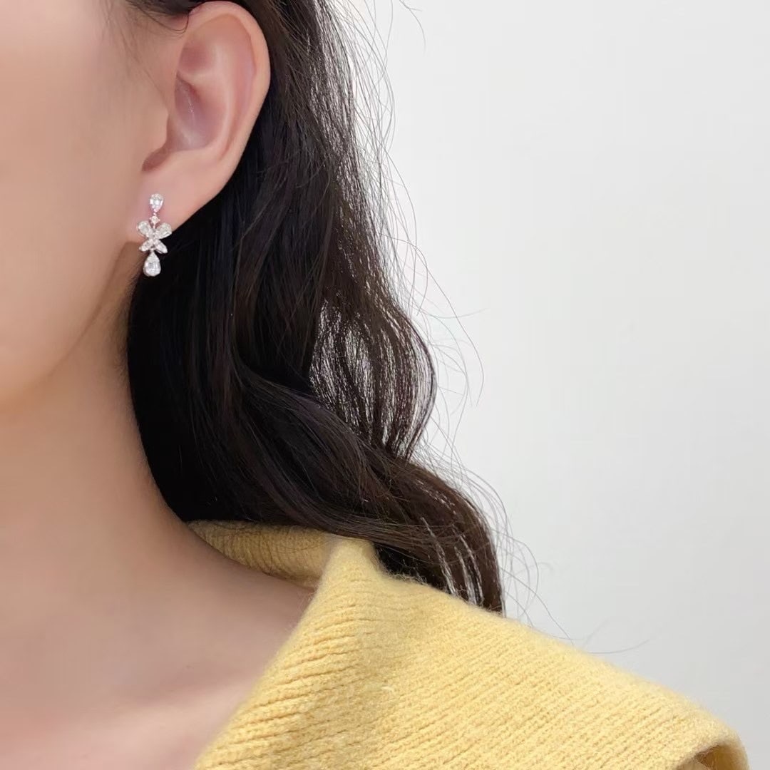 14k Gold 0.45 Ct Natural H Diamond Earrings - 6