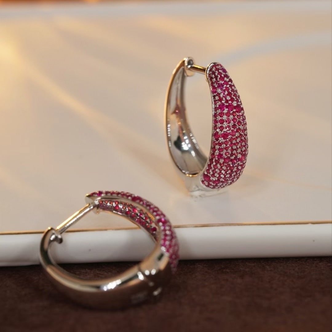 14k Gold 2.0 Ct Natural Ruby Earrings - 3