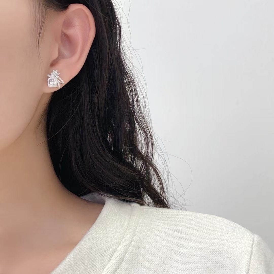 14k Gold 0.45 Ct Natural H Diamond Earrings - 2