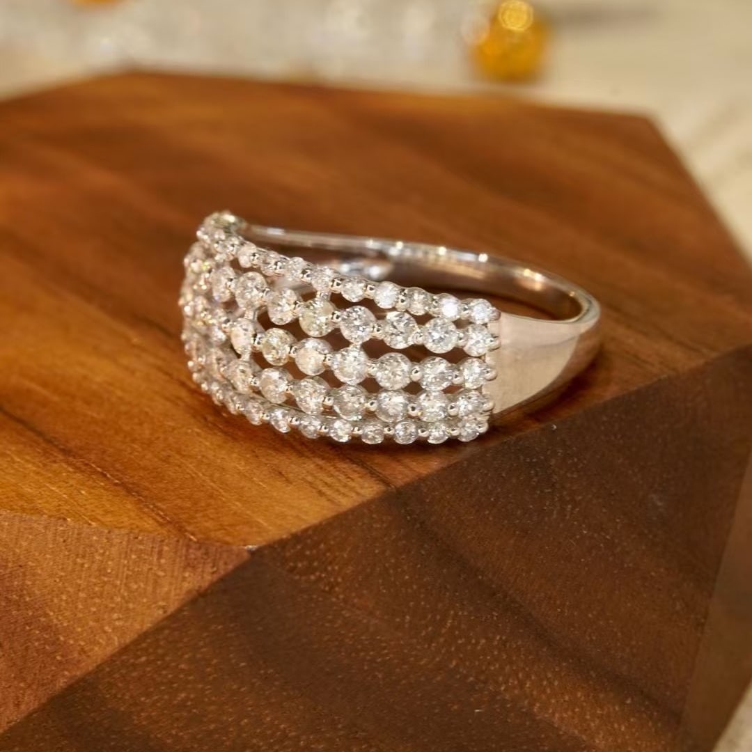14k Gold 1.10 Ct Natural H Diamond Ring - 3