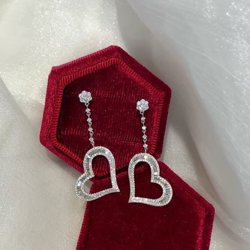 14k Gold 1.32 Ct Natural H Diamond Earrings - 5