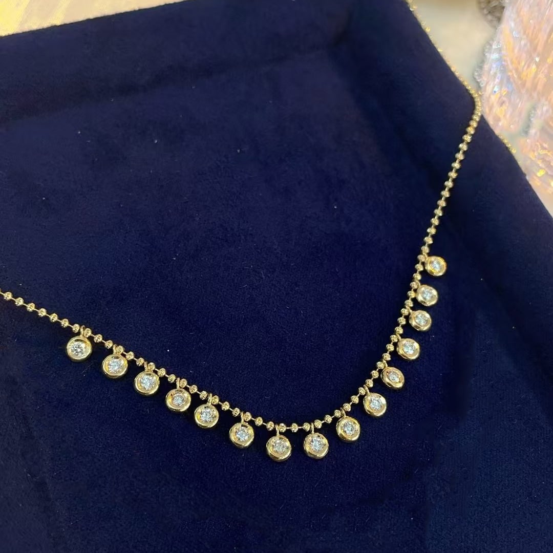 14k Gold 0.6 Ct Natural H Diamond Necklace: Ref:230997119 // gold content:14k gold // main gemstone:diamond // shape:round // carat weight:0. 6ct // clarity grade:vs-si // color:h // treatment:natural // cut grade:g // Low Estimate: 5700 Condit