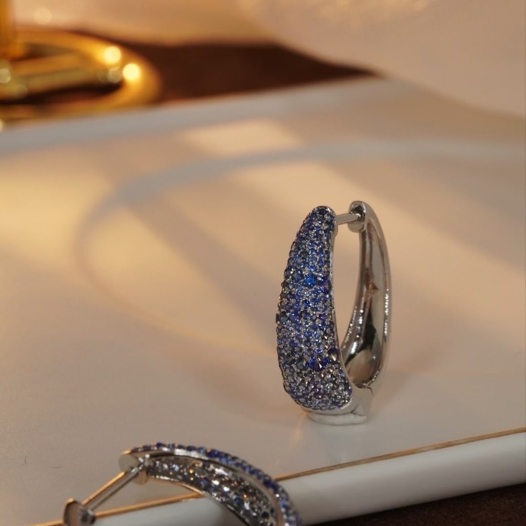 14k Gold 2.0 Ct Natural Sapphire Earrings - 5