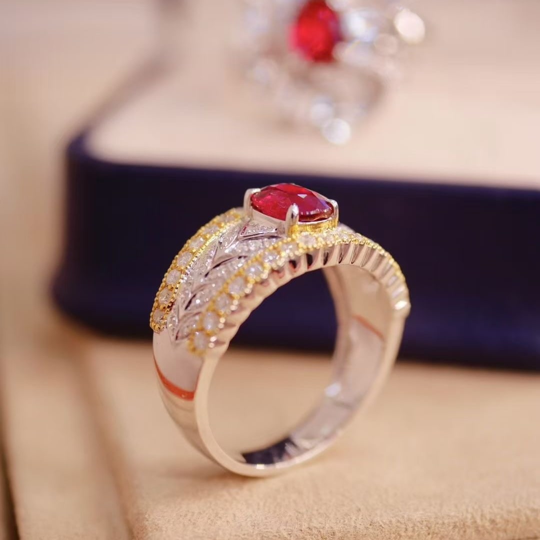 14k Gold 1.67 Ctw Natural Ruby & Diamond Ring - 2