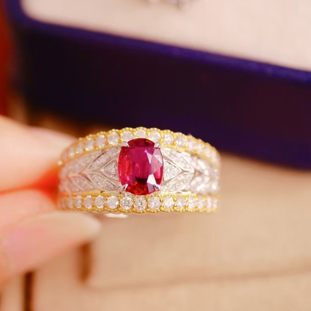 14k Gold 1.67 Ctw Natural Ruby & Diamond Ring - 5
