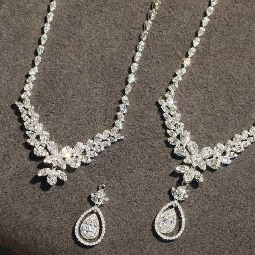 14k Gold 3.4 Ct Natural H Diamond Necklace - 6