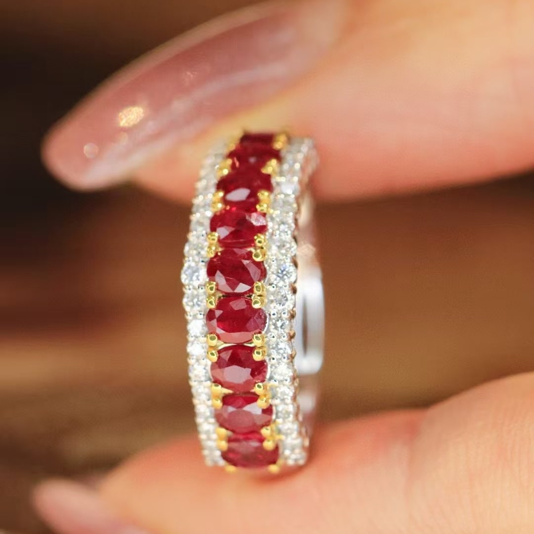 14k Gold 1.54 Ctw Vivid Red Natural Ruby & Diamond Ring - 3