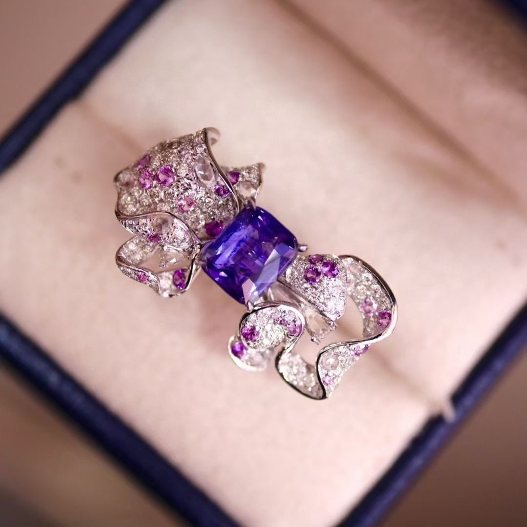 14k Gold 2.65 Ctw Natural Spinel & Diamond Ring - 3