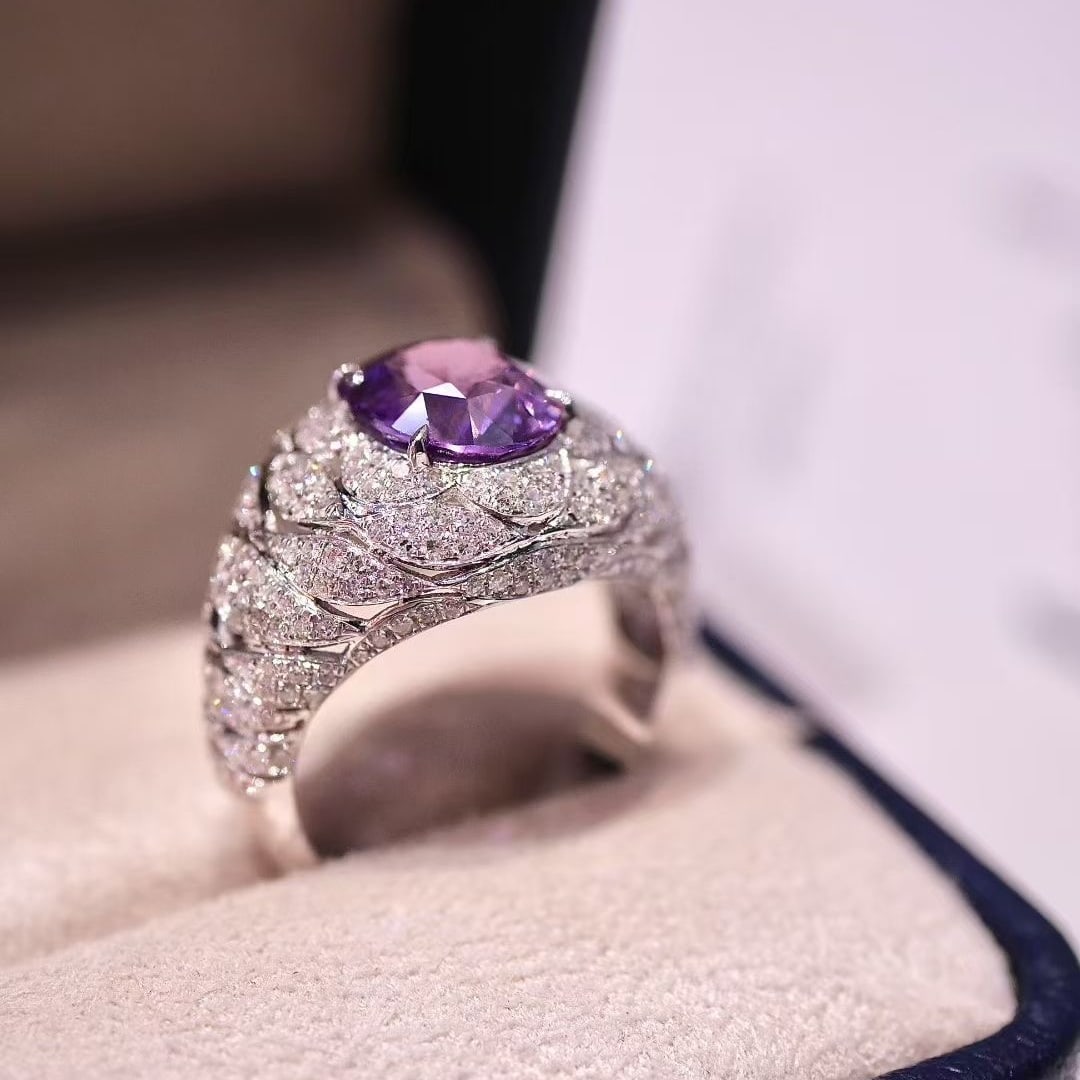 14k Gold 4.62 Ctw Natural Sapphire & Diamond Ring - 4