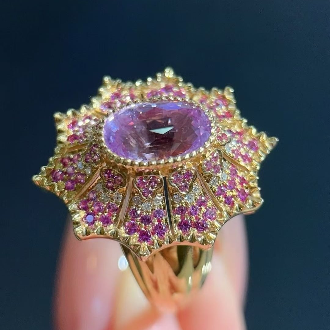 14k Gold 3.61 Ctw Natural Sapphire & Sapphire Ring - 2