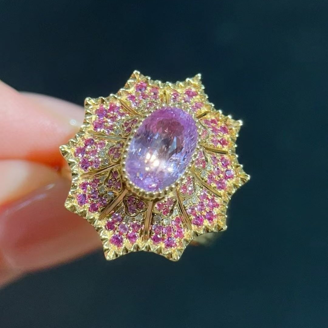 14k Gold 3.61 Ctw Natural Sapphire & Sapphire Ring - 4