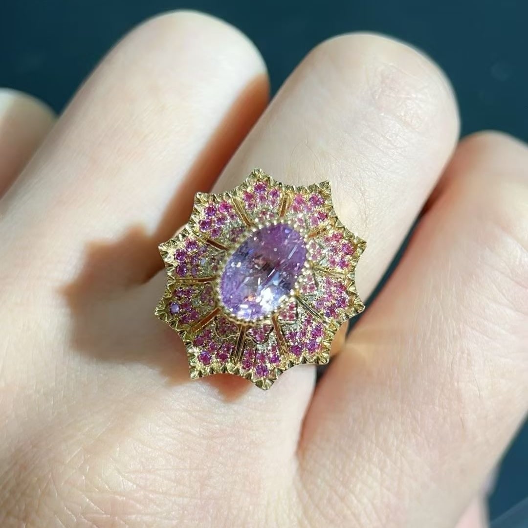 14k Gold 3.61 Ctw Natural Sapphire & Sapphire Ring - 5