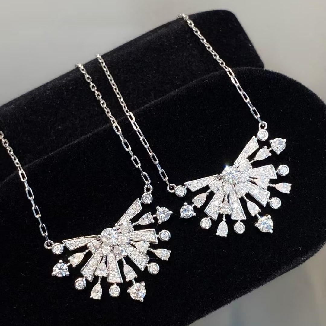 14k Gold 0.99 Ct Natural H Diamond Necklace - 2