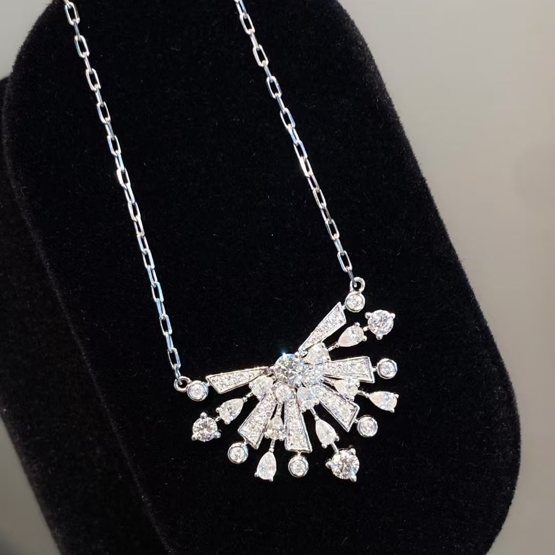 14k Gold 0.99 Ct Natural H Diamond Necklace - 3