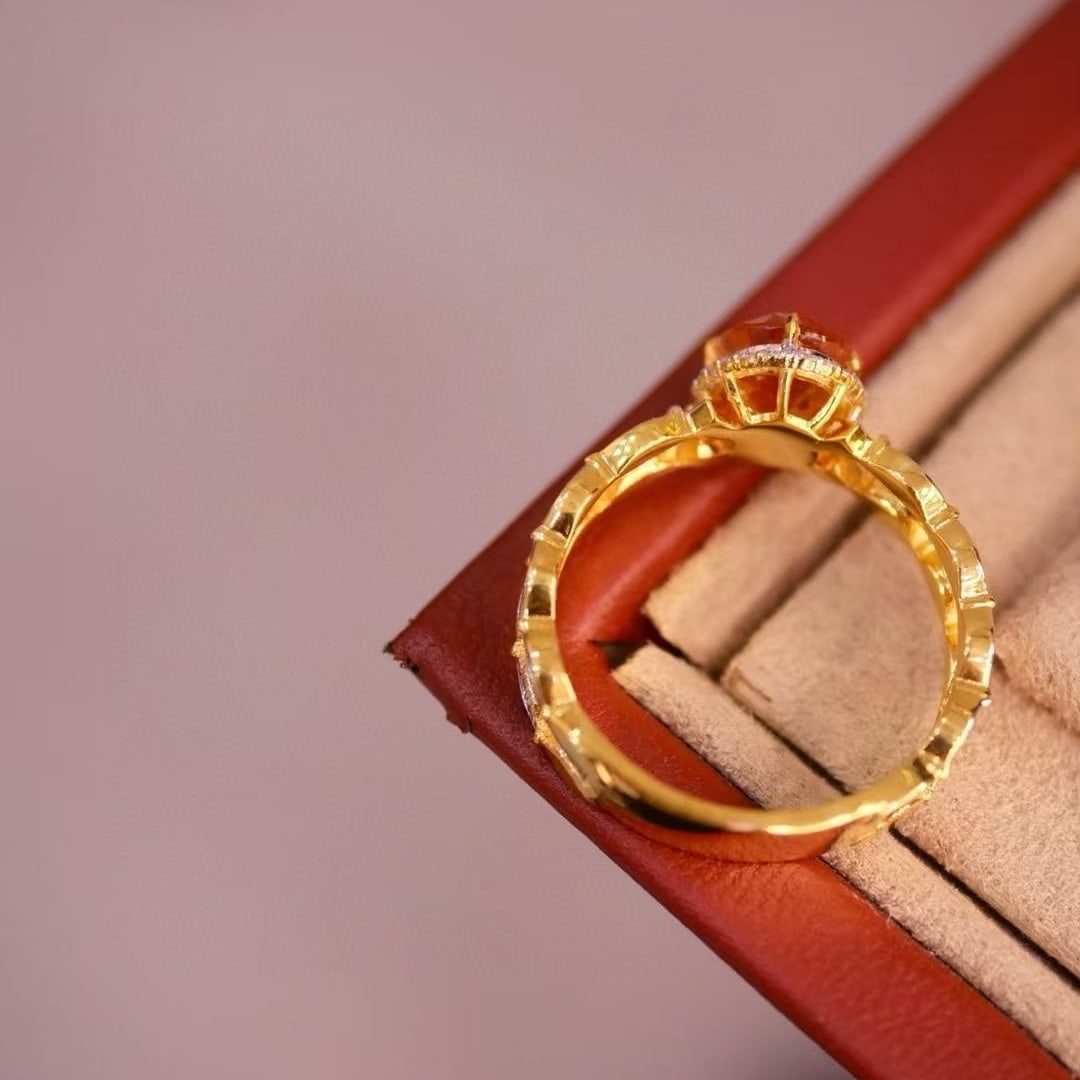 14k Gold 1.90 Ctw Natural Spessartine & Diamond Ring - 5