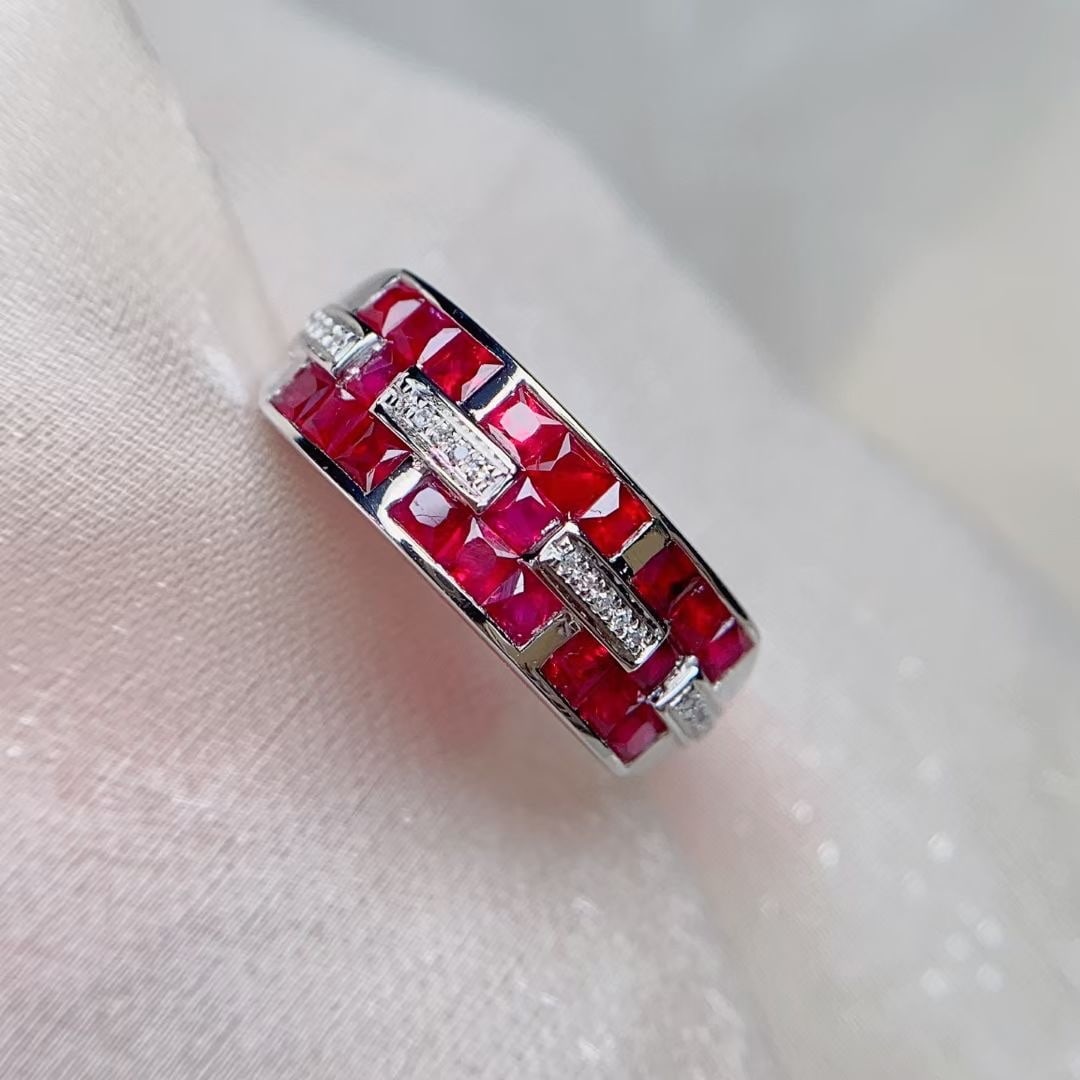 14k Gold 1.45 Ct Natural Ruby & Diamond Ring - 2