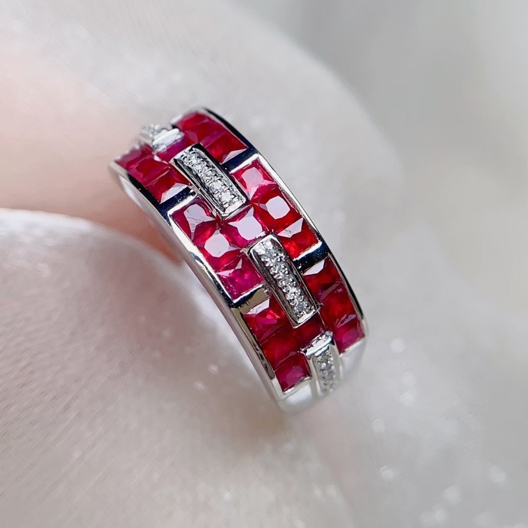 14k Gold 1.45 Ct Natural Ruby & Diamond Ring - 3