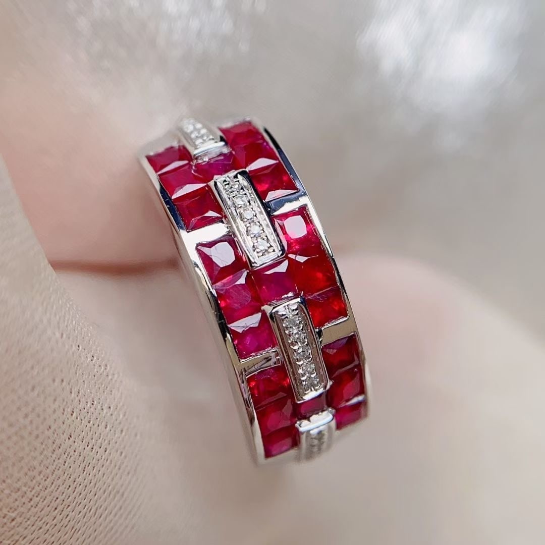 14k Gold 1.45 Ct Natural Ruby & Diamond Ring - 4
