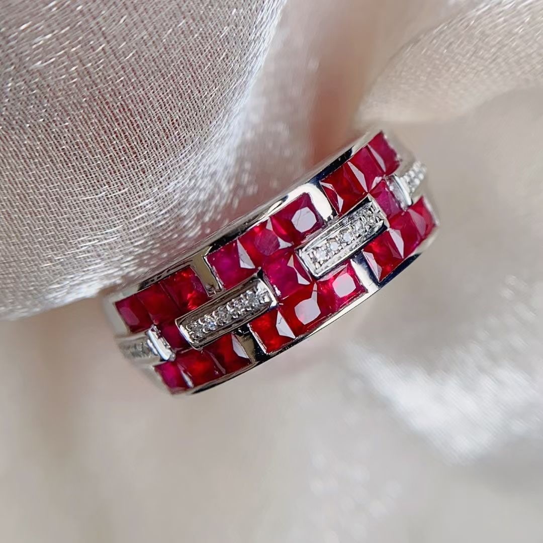 14k Gold 1.45 Ct Natural Ruby & Diamond Ring - 5