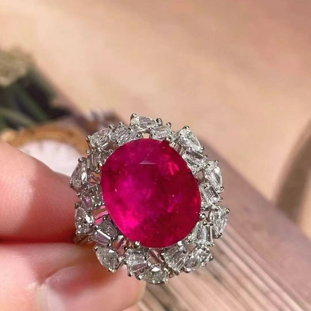 14k Gold 5.1 Ct Natural Tourmaline & Diamond Ring - 2