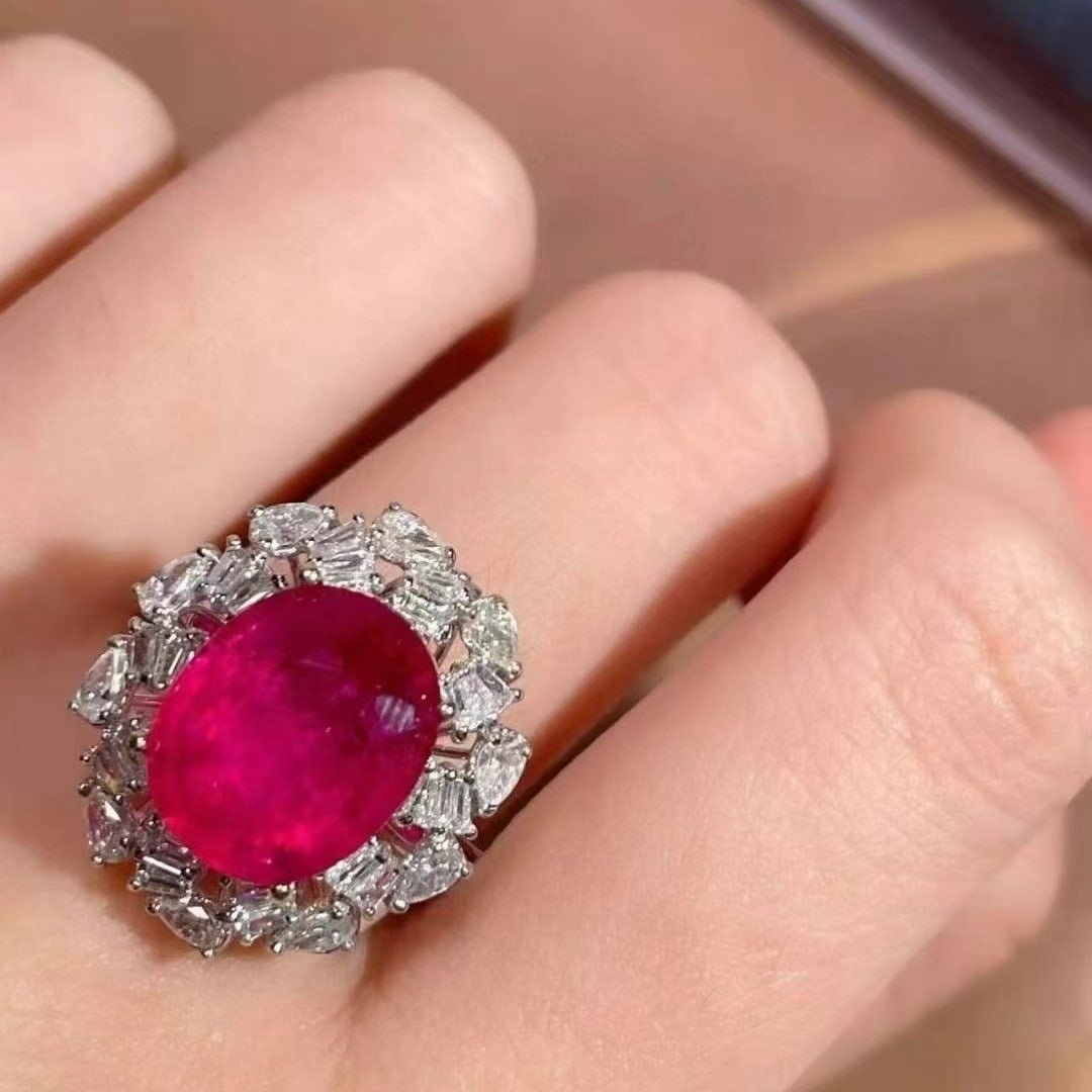 14k Gold 5.1 Ct Natural Tourmaline & Diamond Ring - 4