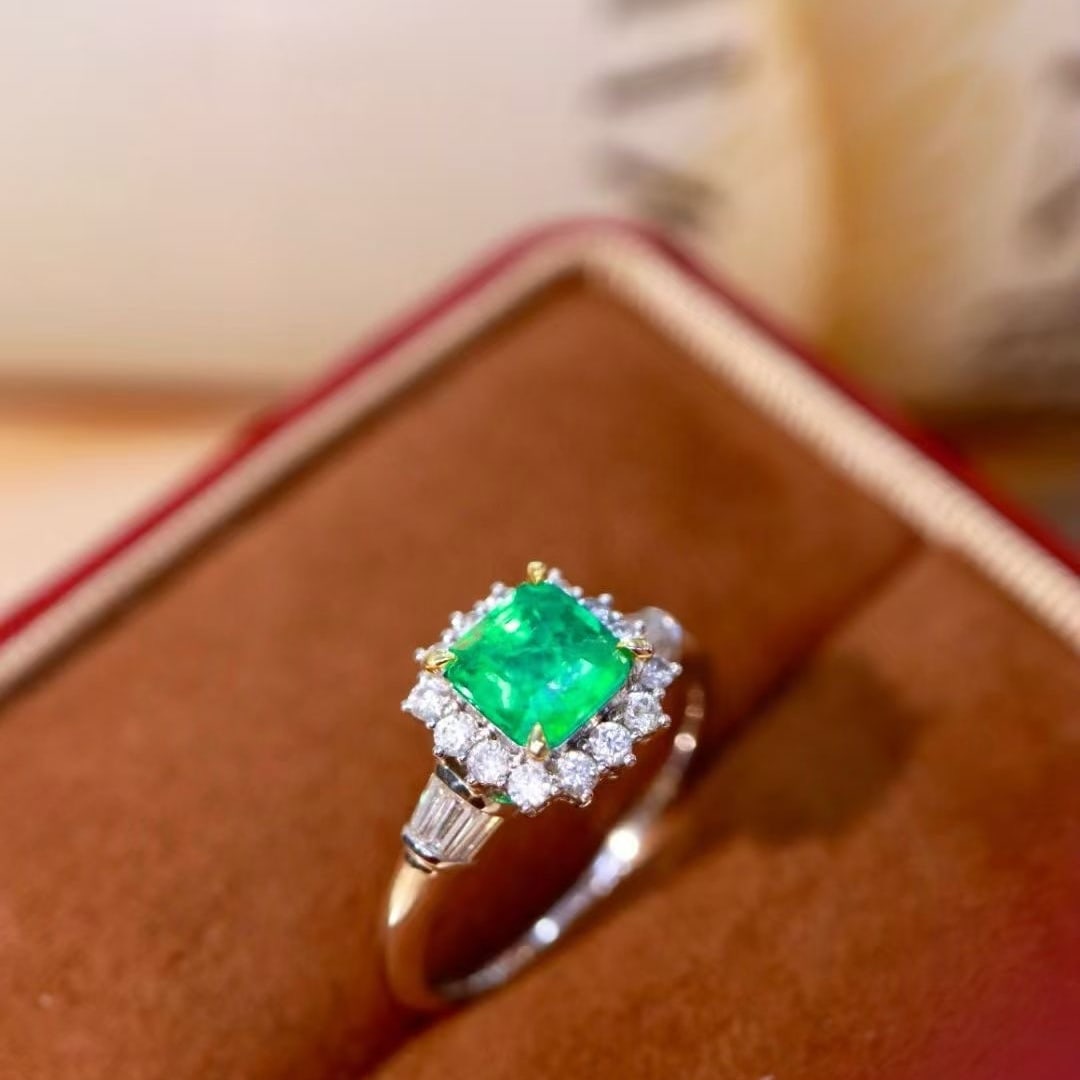 14k Gold 1.91 Ctw Vivid Green Natural Emerald & Diamond Ring - 4
