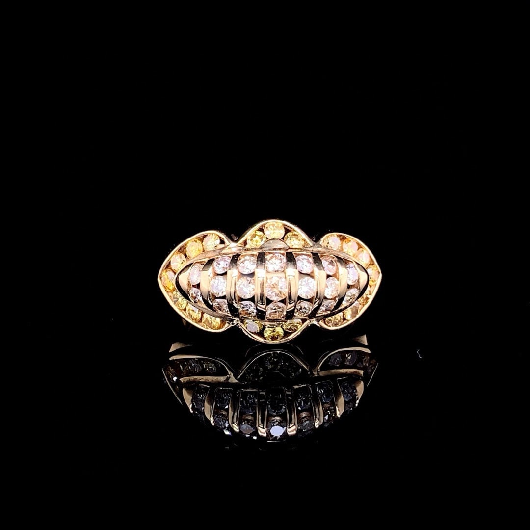 14k Gold 1.04 Ct Natural Color Diamond Ring: Ref:230998003 // gold content:14k gold // ring size:7. 25us // // main gemstone:diamond // shape:round // carat weight:1. 04ct // clarity grade:vs-si // color:color // treatment:natural // cut
