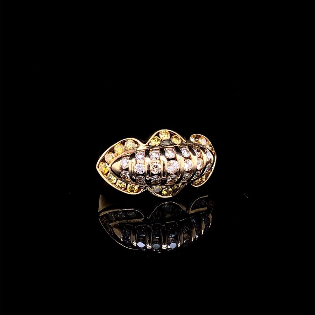 14k Gold 1.04 Ct Natural Color Diamond Ring - 2