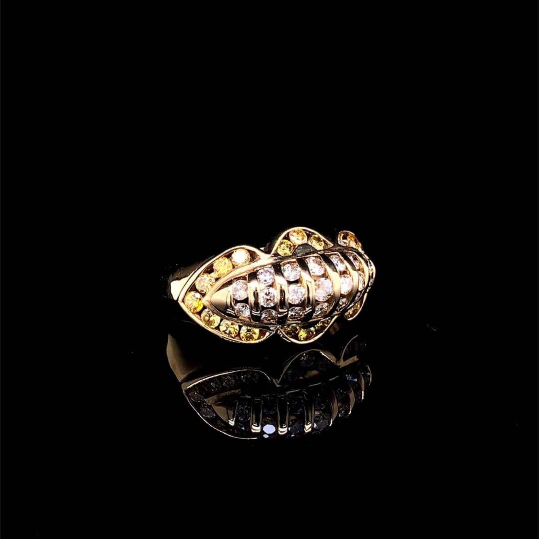 14k Gold 1.04 Ct Natural Color Diamond Ring - 4