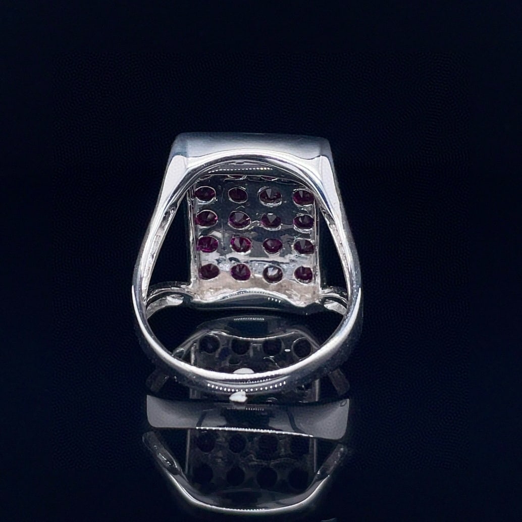 14k Gold 3.39 Ctw Natural Ruby & Diamond Ring - 4