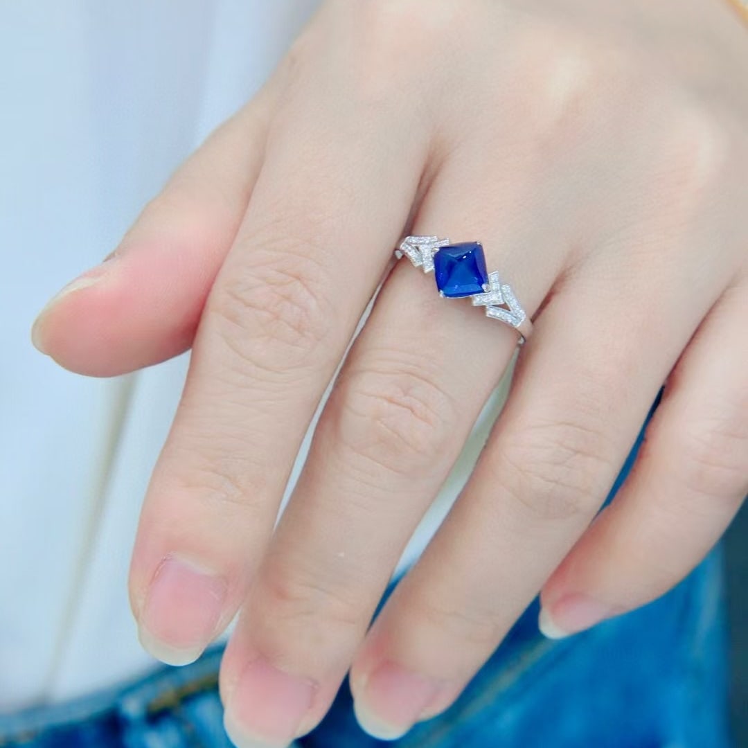 14k Gold 2.25 Ctw Natural Sapphire & Diamond Ring - 4
