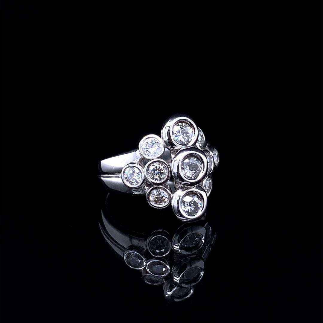 14k Gold 1.33 Ct Natural H Diamond Ring - 3
