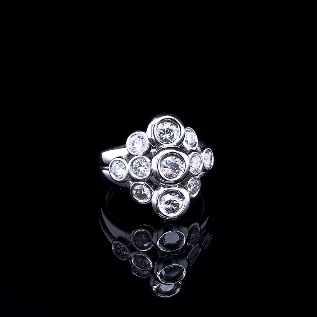 14k Gold 1.33 Ct Natural H Diamond Ring - 4